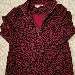 Chico's Red and Black Animal Print Pullover